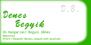 denes begyik business card