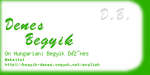 denes begyik business card